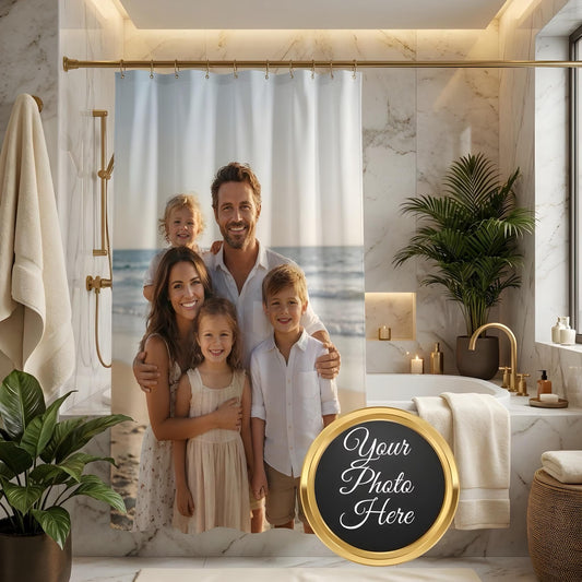 Custom Photo Shower Curtain – Personalized Waterproof Fabric from Your Picture - Sky High Gallery