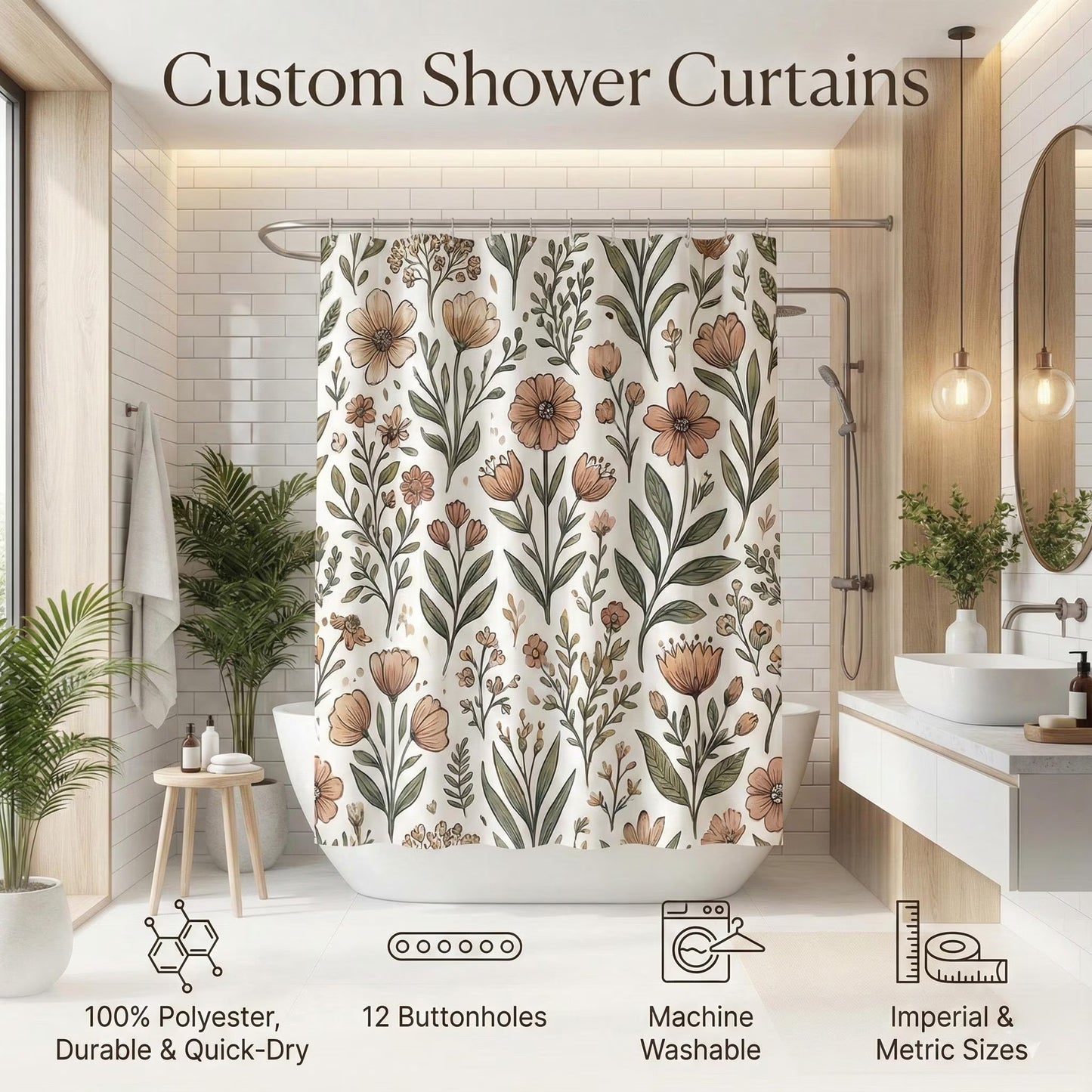 Custom Photo Shower Curtain – Personalized Waterproof Fabric from Your Picture