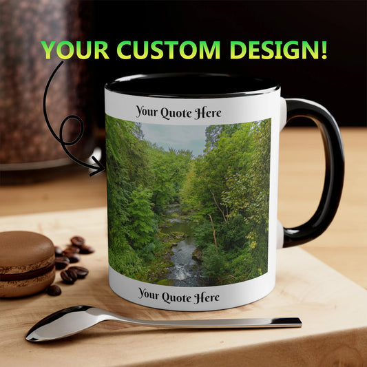 custom photo mug with text and image design