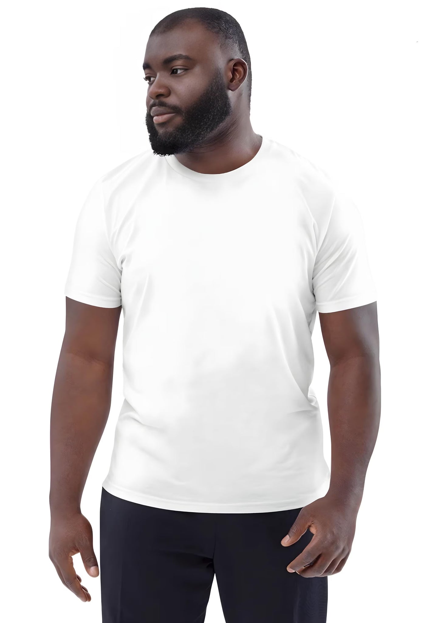 close-up of custom photo print on 100% cotton unisex t-shirt