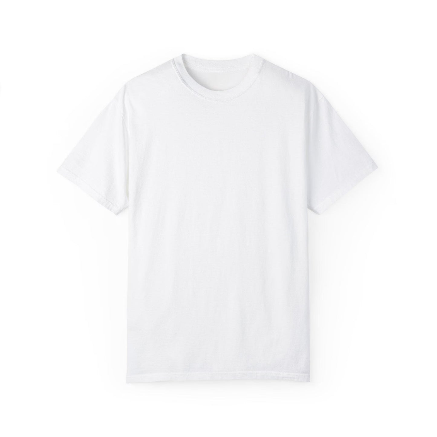 close-up of custom photo print on 100% cotton unisex t-shirt