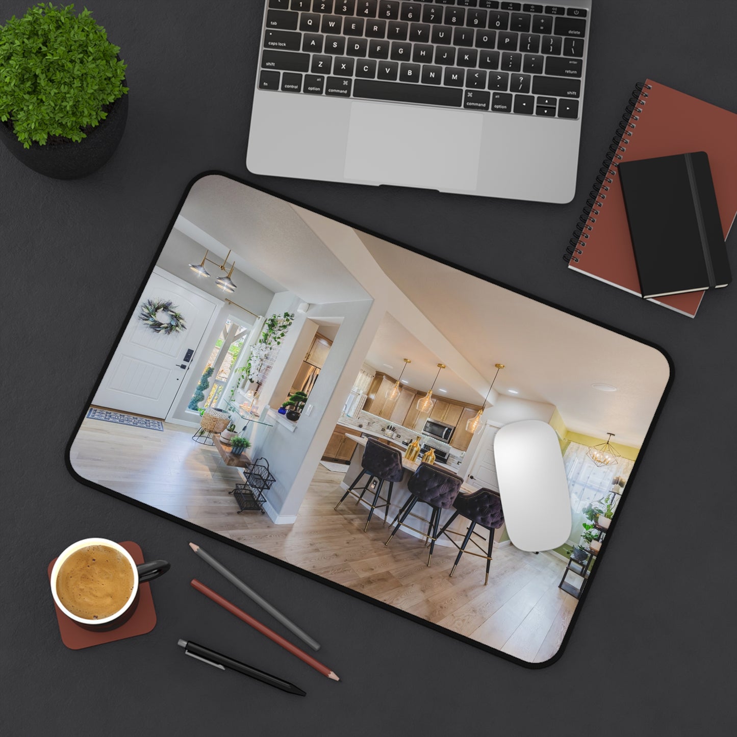 Luxury Real Estate Interior Desk Mat | Extended Modern Home Office Mouse Pad