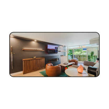 Modern Living Room Fireplace Desk Mat | Luxury Interior Setup