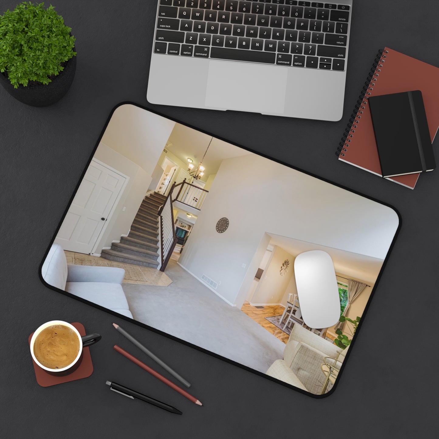 Luxury Suburban Home Foyer Interior Desk Mat | Real Estate Office Decor