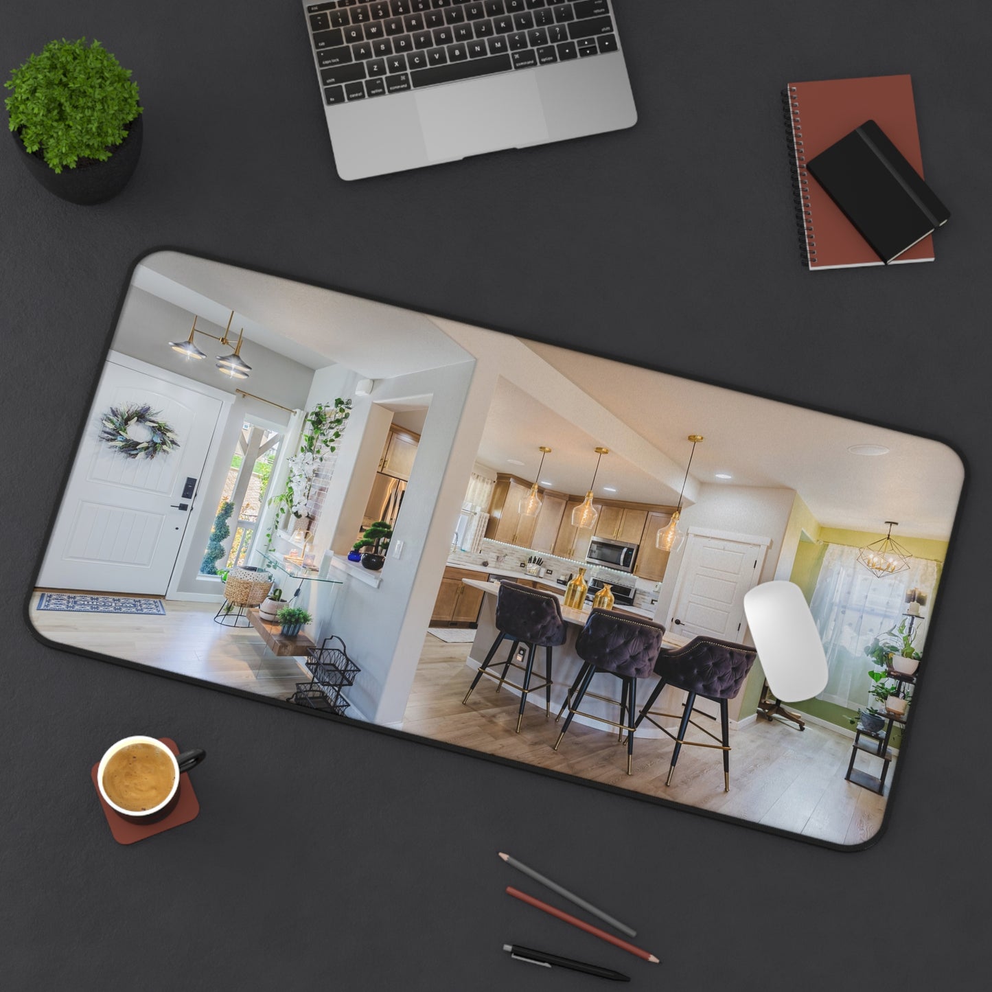 Luxury Real Estate Interior Desk Mat | Extended Modern Home Office Mouse Pad