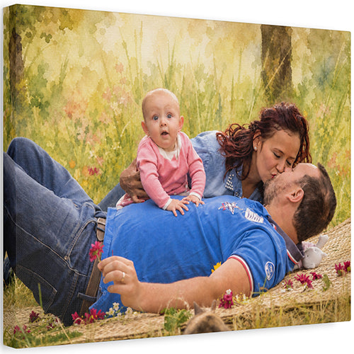 Custom Watercolor World Canvas - Sky High Gallery