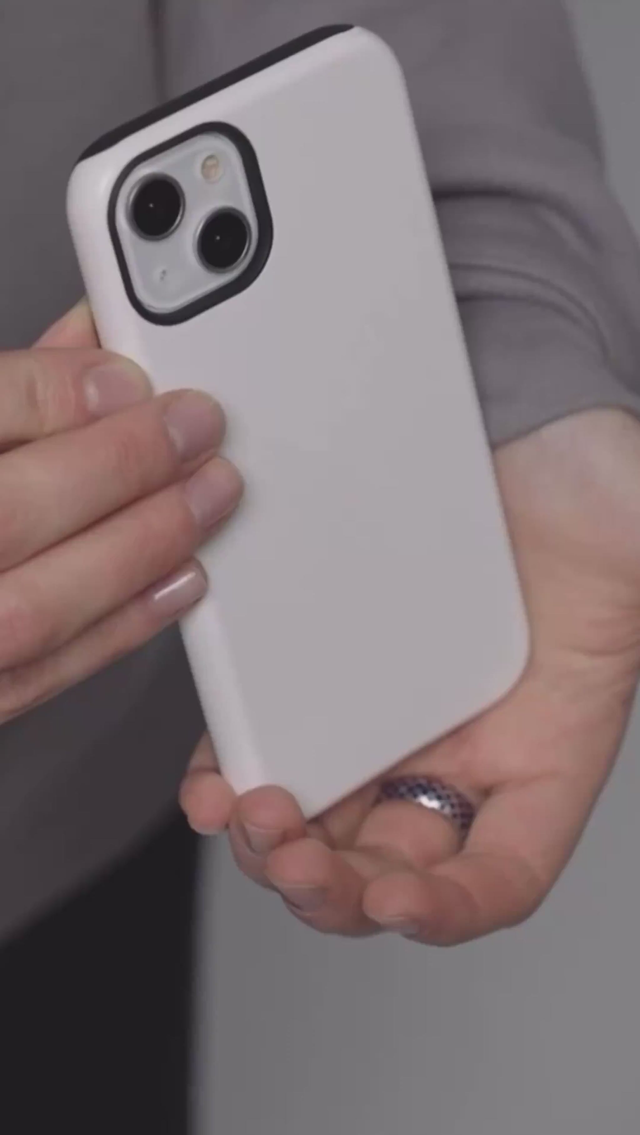 picture iPhone case being held in hand to show protective edges